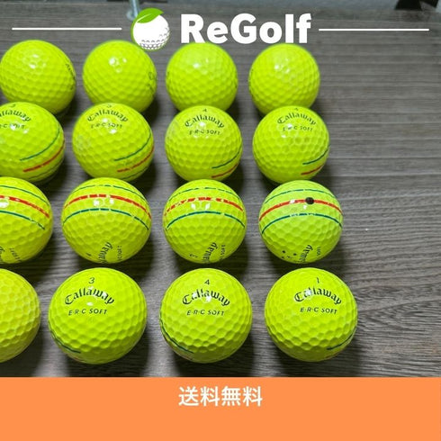 【中古】 ロストボール キャロウェイ ERC SOFT イエロー 2019年モデル 20球 ACランク ゴルフボール リゴルフ